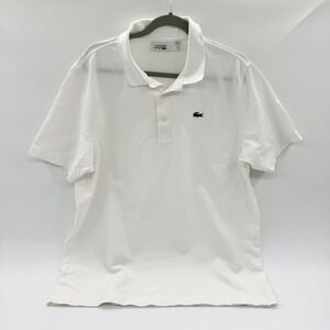 Lacoste Sport Mens White Pique Short Sleeve Polo Shirt XXL FR 7